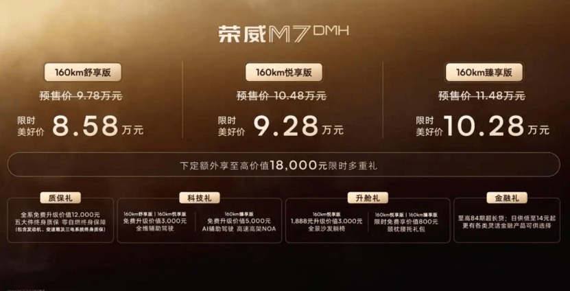 5米级插混家轿8万多起售！荣威M7 DMH降维竞争能火吗？